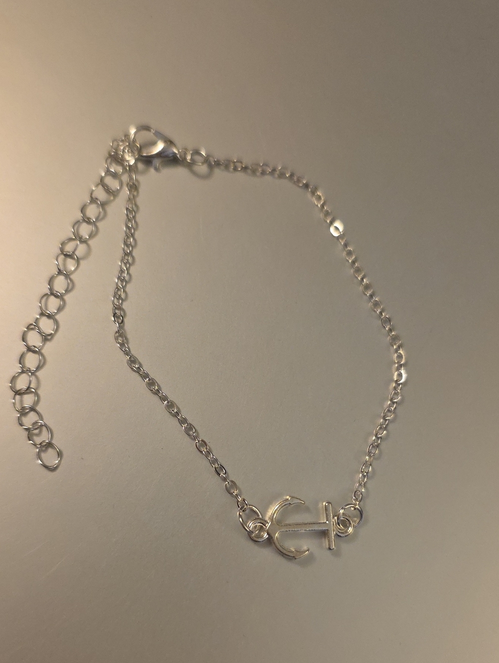 ANKLET ANCHOR Charm  Stainless + Silver Coat